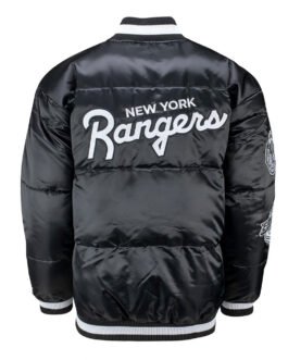 NY Rangers Black Down Fill Puffer Jacket