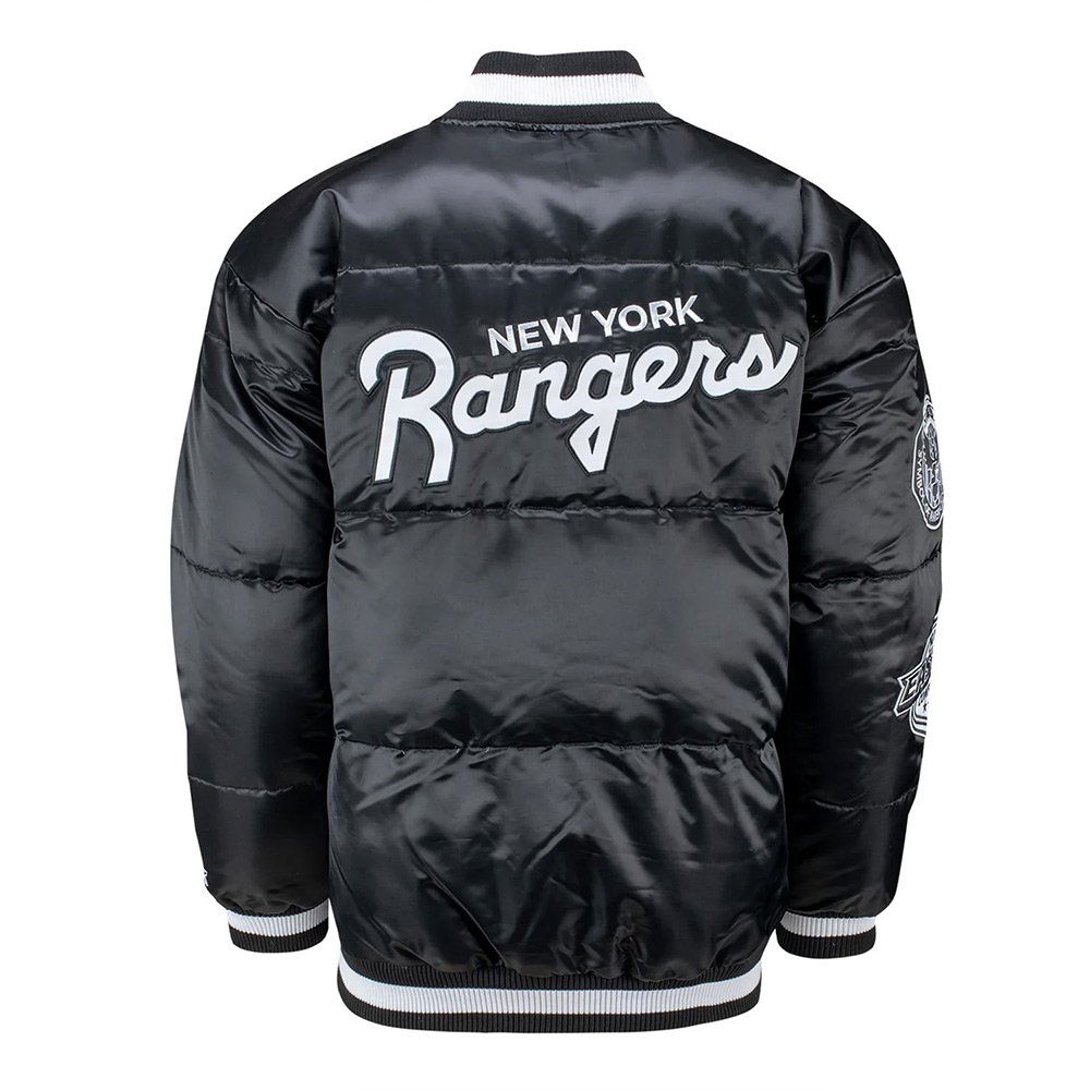 NY Rangers Black Down Fill Puffer Jacket - Image 2