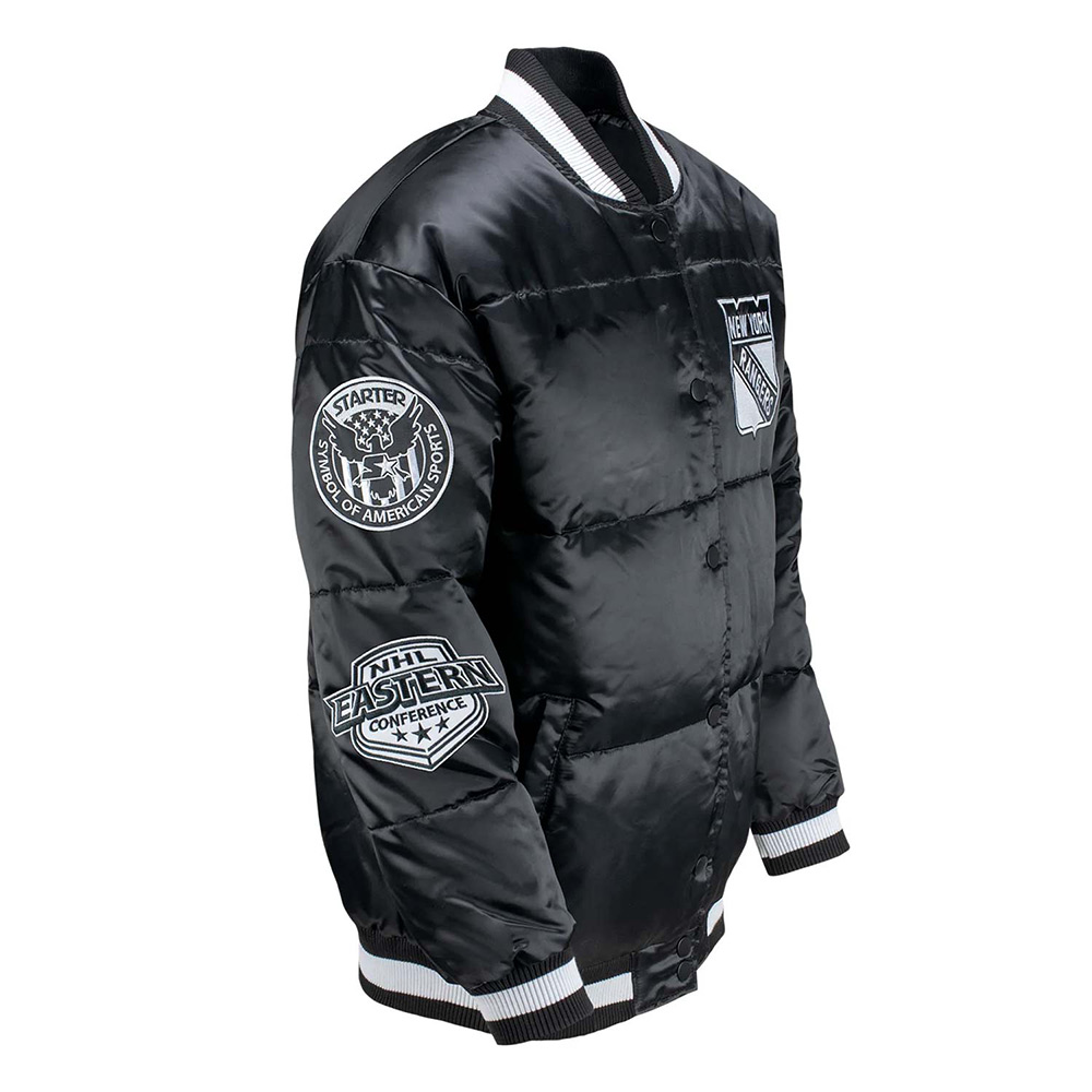 NY Rangers Black Down Fill Puffer Jacket - Image 5