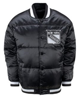 NY Rangers Black Down Fill Puffer Jacket