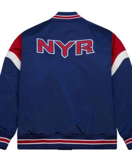 New York Rangers Heavyweight Blue Satin Jacket