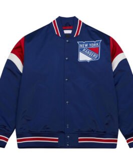 New York Rangers Heavyweight Blue Satin Jacket