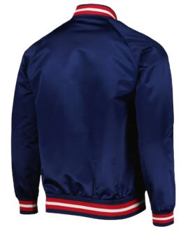 NY Rangers Bomber Navy Blue Satin Jacket