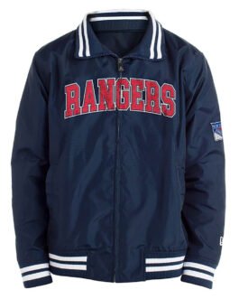NY Rangers New Era Satin Navy Blue Jacket