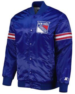 Pick & Roll NY Rangers Blue Satin Jacket