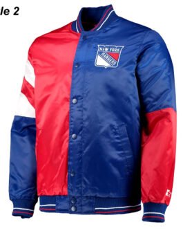 NY Rangers Legends Red and Blue Satin Jacket