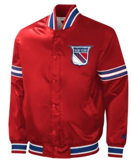 NY Rangers Slider Red Satin Jacket