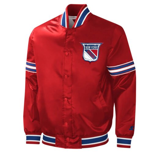 NY Rangers Slider Red Satin Jacket