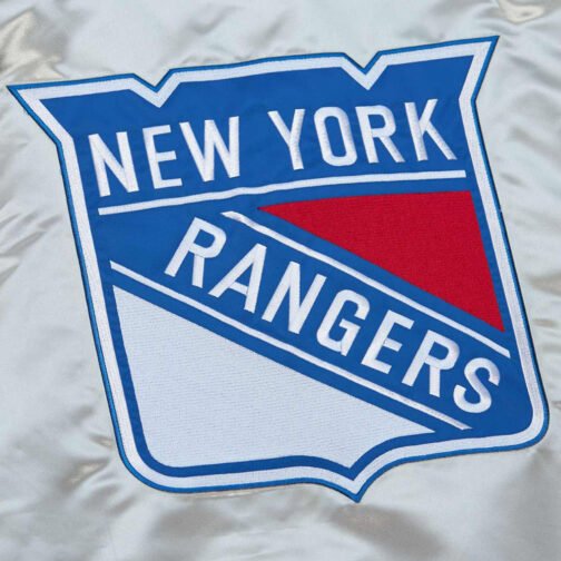 NY Rangers Team OG 2.0 Silver Satin Jacket - Image 3