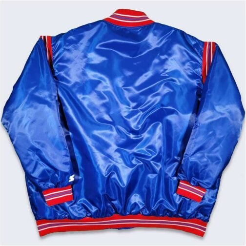 NY Rangers Teddy Royal Varsity Satin Jacket - Image 2