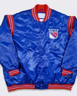 NY Rangers Teddy Royal Varsity Satin Jacket