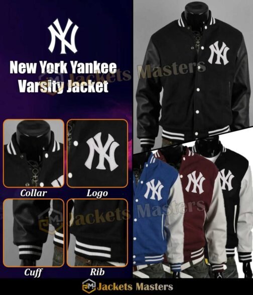 Men’s Varsity Yankee NY Letterman Jacket - Image 7