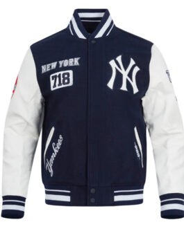 NY Yankees Area Code Classic Rib Varsity Jacket