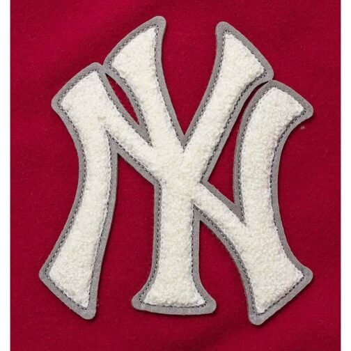 NY Yankees Baseball Dark Red Varsity Jacket - Image 3