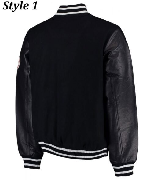 NY Yankees Varsity Wool/Leather Black Jacket - Image 3