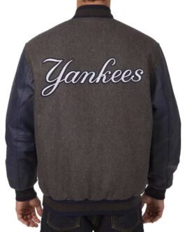 NY Yankees Varsity Charcoal and Navy Blue Jacket