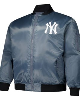 New York Yankees Charcoal Bomber Full-Zip Jacket