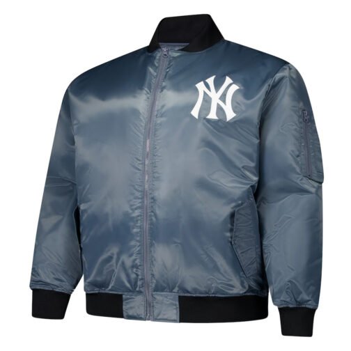 New York Yankees Charcoal Bomber Full-Zip Jacket