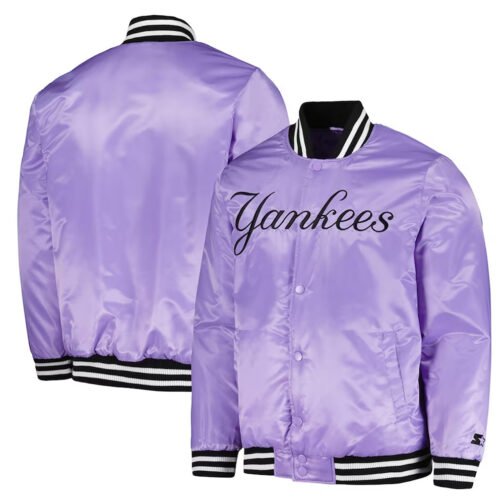 NY Yankees Cross Bronx Fashion Purple Jacket - Image 3