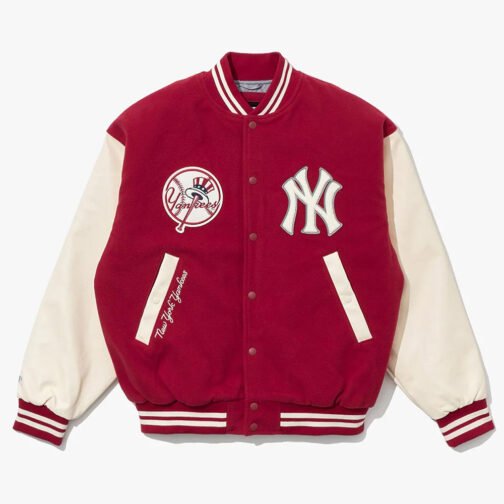 NY Yankees Baseball Dark Red Varsity Jacket