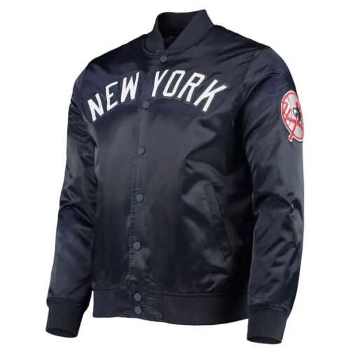 NY Yankees Dugout Satin Jacket - Image 3