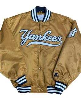 NY Yankees Dugout Full-Snap Golden Jacket