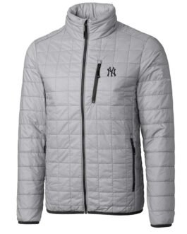 NY Yankees Full-Zip Grey Puffer Jacket