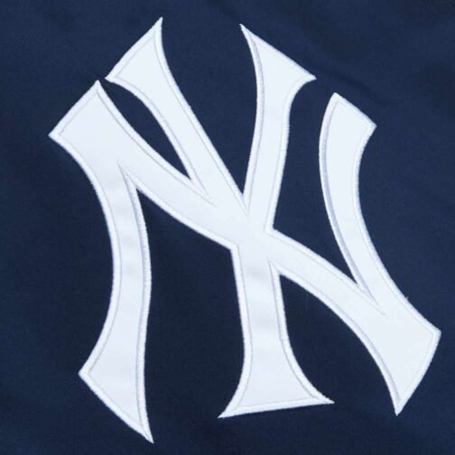 NY Yankees Heavyweight Navy Satin Jacket - Image 4
