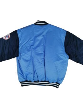 NY Yankees Light Blue and Navy Satin Jacket