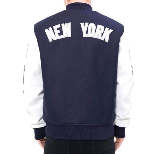 NY Yankees Logo Blended Varsity Jacket - Image 3