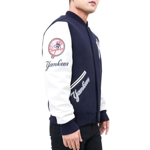 NY Yankees Logo Blended Varsity Jacket - Image 5