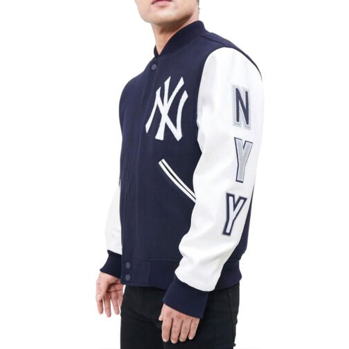 NY Yankees Logo Blended Varsity Jacket - Image 7