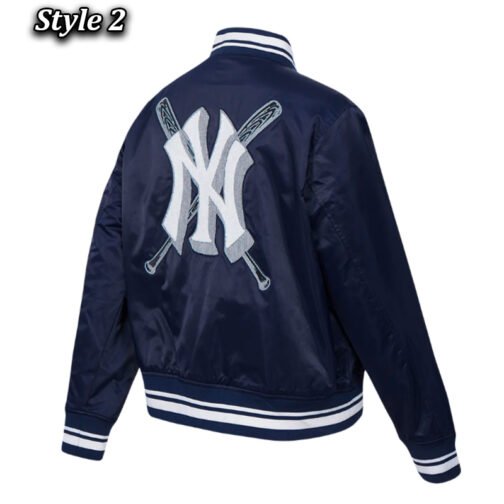 NY Yankees Mashup Classic Rib Satin Jacket - Image 8