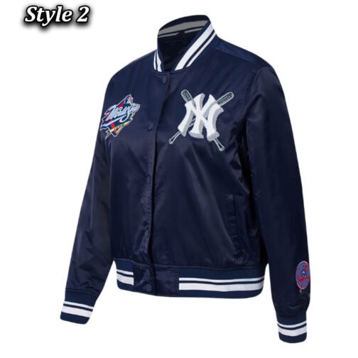 NY Yankees Mashup Classic Rib Satin Jacket - Image 6