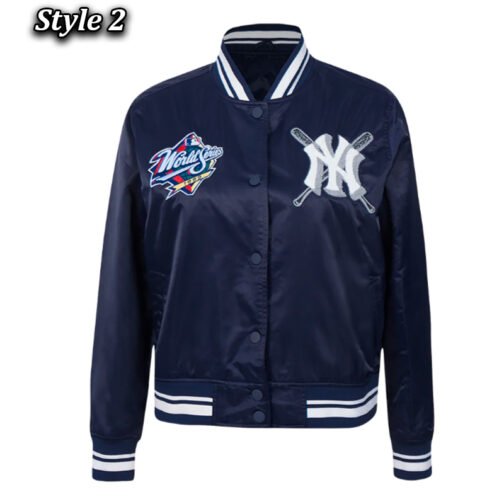 NY Yankees Mashup Classic Rib Satin Jacket - Image 2