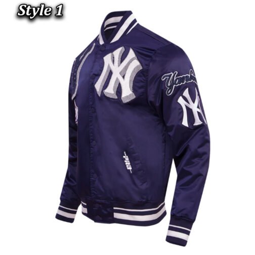 NY Yankees Mashup Classic Rib Satin Jacket - Image 5