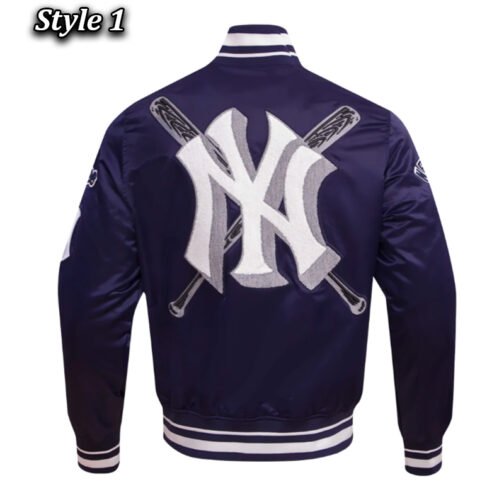 NY Yankees Mashup Classic Rib Satin Jacket - Image 3