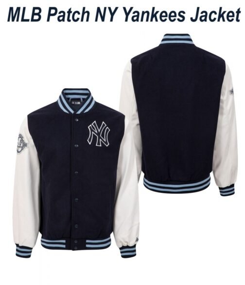 MLB Patch NY Yankees Varsity Navy Blue Jacket - Image 8