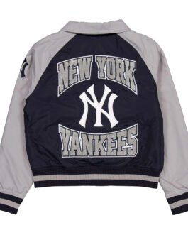 NY Yankees Navy and Gray Throwback Jacket