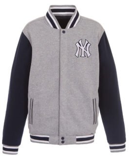 Varsity NY Yankees Embroidered Navy/Gray Jacket