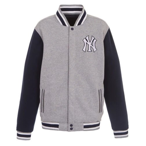 Varsity NY Yankees Embroidered Navy/Gray Jacket