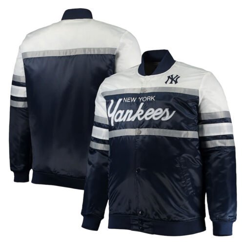 Coaches New York Yankees Navy/White Satin Jacket - Image 3