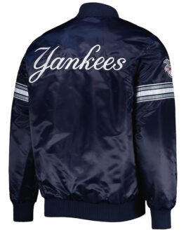 New York Yankees Pick & Roll Navy Blue Satin Jacket