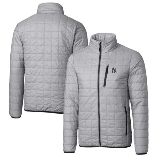 NY Yankees Full-Zip Grey Puffer Jacket - Image 3