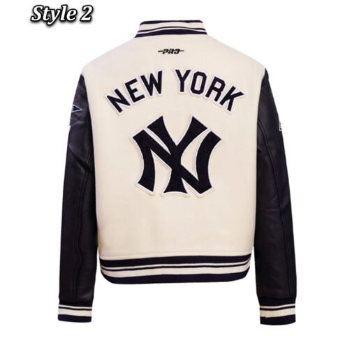 Retro Classic Rib New York Yankees Varsity Jacket - Image 4