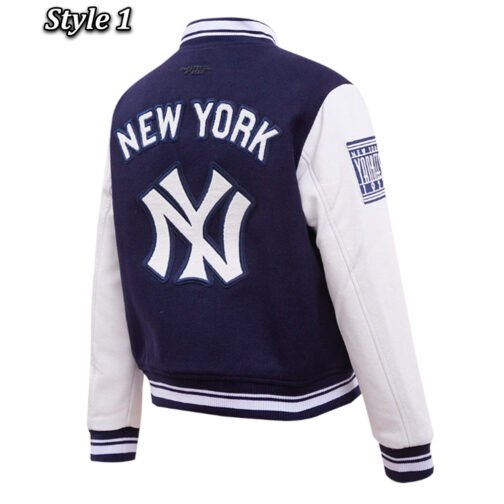 Retro Classic Rib New York Yankees Varsity Jacket - Image 7