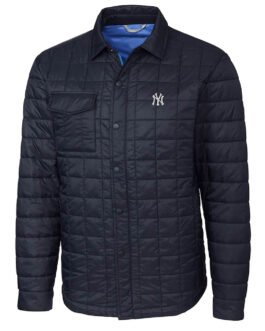 NY Yankees Navy Blue Full Snap Shirt Jacket