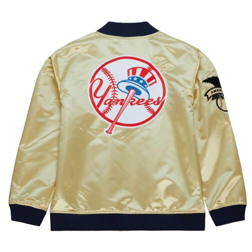NY Yankees Team OG 2.0 Gold Satin Jacket - Image 2