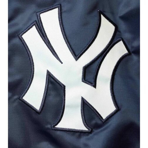 The Captain II New York Yankees Navy Blue Satin Jacket - Image 4