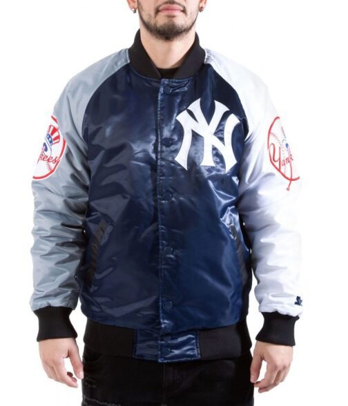 NY Yankees Tri-Color Satin Jacket